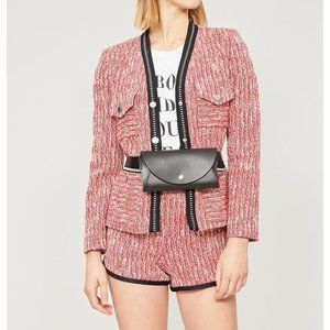 Maje red tweed jacket and short SET